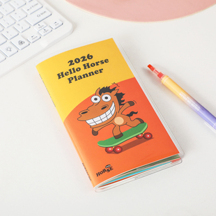 ouryoung可爱生肖马2026月计划日程本手账PVC胶套便携记事笔记本
