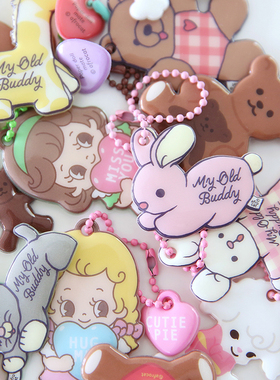 韩国afrocat可爱甜美ins风卡通钥匙扣挂链AirPods小挂件女包配饰