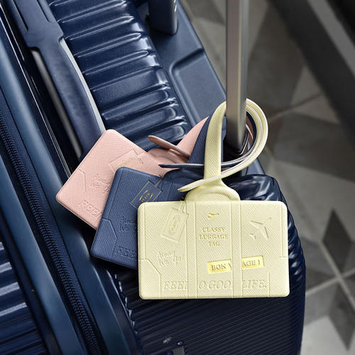 韩国进口烫金皮革旅行防丢行李牌