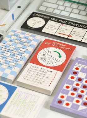 韩国paperian棋盘格纹便签本周计划日程时间轴待办提醒备忘记事纸