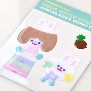 饰电脑贴画 韩国TRF甜美可爱RICO女孩周边超大水晶贴纸本册封面装