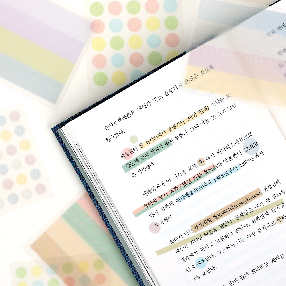 韩国正品莫兰迪色透明标记装饰贴