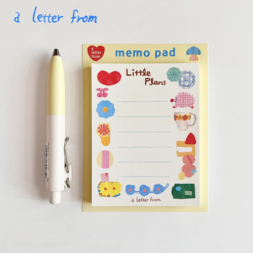 韩国a letter from彩色无粘性便签本留言便条备忘记事纸装饰ins风