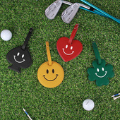 韩国fenice爱心四叶草笑脸皮革旅行行李牌姓名信息防丢吊牌包挂牌