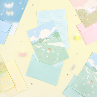 dot可爱信纸信封套装 朋友祝福情侣告白手写信ins风 and 韩国dash