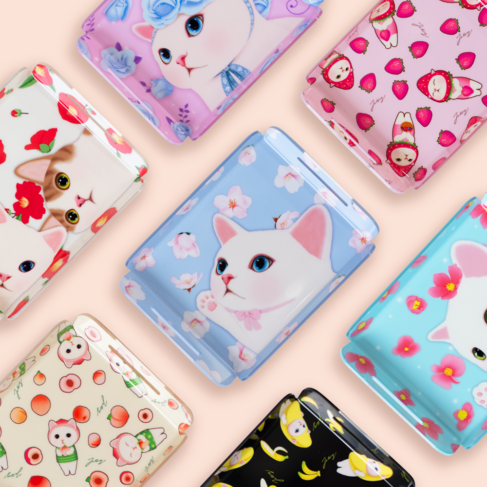 韩国jetoy可爱猫咪ins风卡通亚克力桌面首饰钥匙彩妆迷你收纳托盘