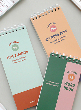 韩国indigo学生便携线圈10mins时间计划日程本英语单词本笔记事本