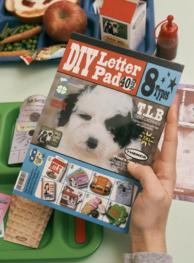 韩国thence美式复古记事本手账素材可裁剪DIY信纸本爱豆追星表白