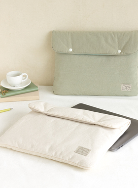 韩国livework奶油风简约笔记本电脑包13寸ipad pro9寸以下平板数码收纳包ins风适用苹果macbook华硕戴尔联想