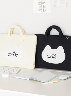 韩国Brunch brother可爱猫咪防震手提13寸/15寸电脑包适用苹果macbook通用15寸笔记本电脑包可挂拉杆箱