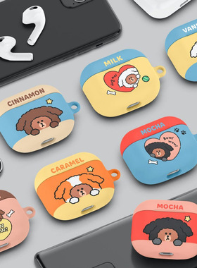 Line Friends适用苹果AirPods1/2/3代/Pro无线蓝牙耳机盒保护套硬壳女耳机套防摔耐用可爱