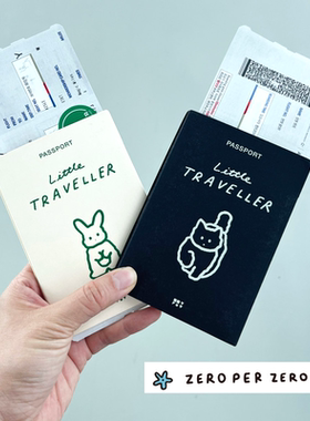 韩国ZEROPERZERO可爱插画ins出国旅行便携护照夹机票证件卡保护套
