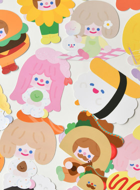 韩国TRF可爱百变RiCO女孩卡通异形明信片创意节日祝福贺卡大卡片