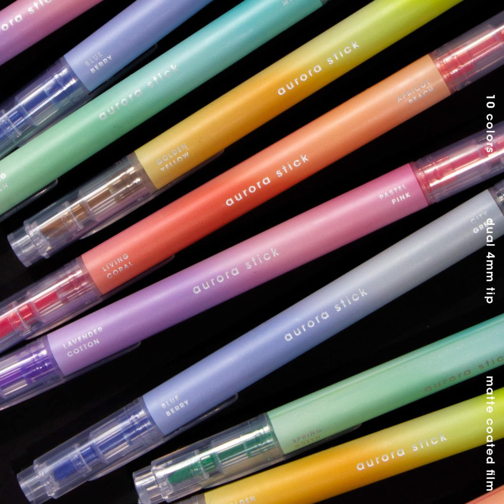 韩国motemote创意双斜头彩色极光笔划线标记笔diy手账涂鸦马克笔,文具电教/文化用品/商务用品,荧光笔,淘宝优惠券,粉丝福利购,淘宝优惠卷