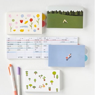 韩国JAMSTUDIO简约清新万年周计划本横款 时间管理学习规划本6个月