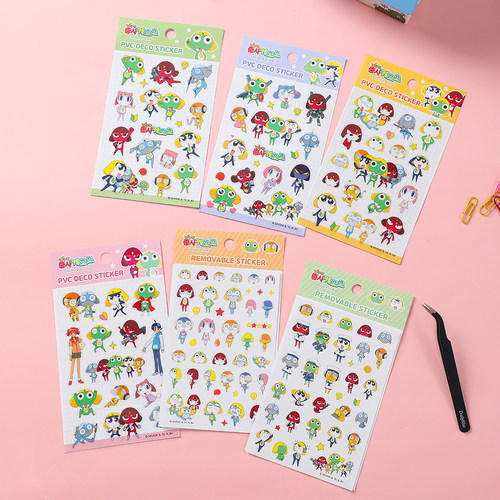 keroro军曹咕卡手账可移透明贴纸