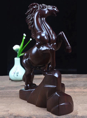 木中式办公室家居摆件马到成功