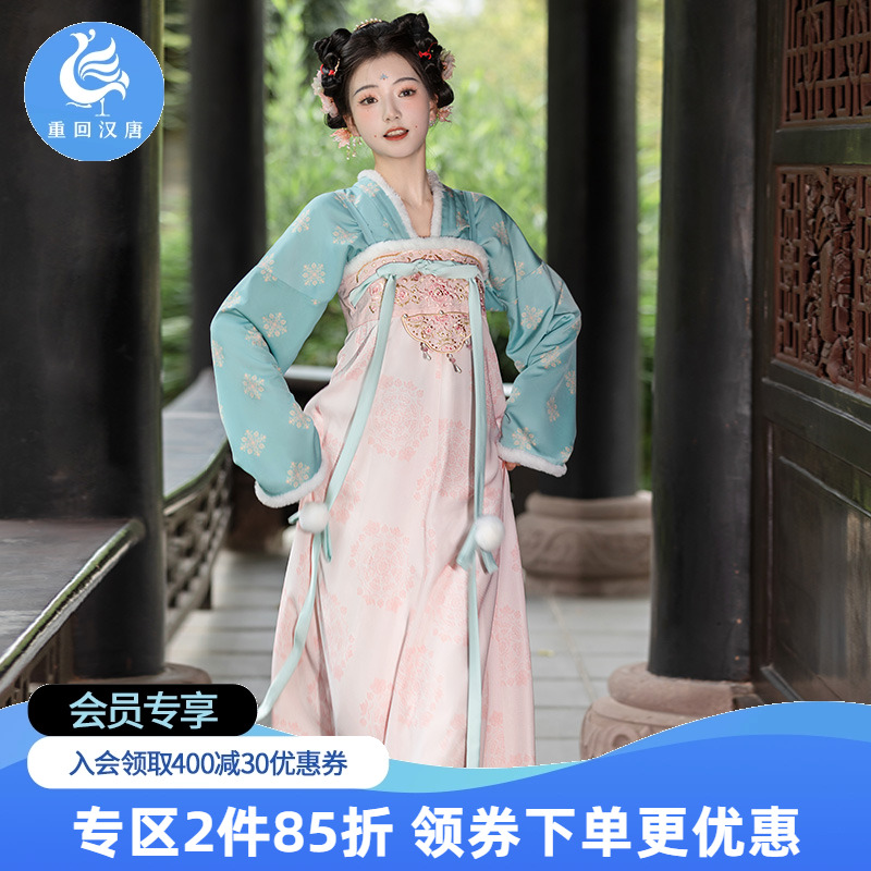 【重回汉唐唐宫乐】连帽斗篷直领对襟袄交窬裙唐制汉服女款秋冬