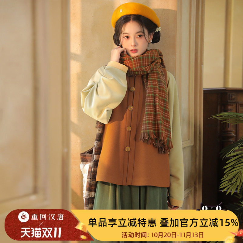 【重回汉唐风知意】改良比甲原创明制汉服女款日常可穿汉洋折衷