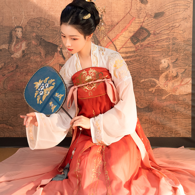 重回汉唐x剑网3联名嬿婉同心原创正品汉服女织金齐胸襦裙婚服夏季