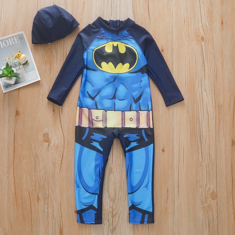 长袖长裤儿童连体游泳衣卡通