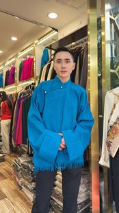 新款藏袍搭配男款布热衬衣藏装民族风藏式服装宽松大码藏衣外套