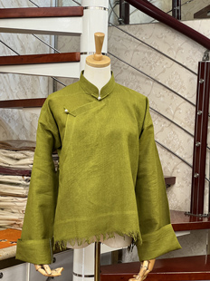 藏式风衬衫康巴藏族传统服装衬衣男女款藏袍搭配2023新款春夏布热