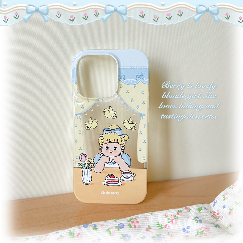 Little Berry原创插画双层闪粉手机壳大孔亮面