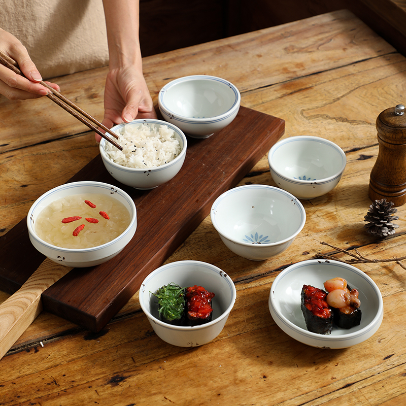 日式餐厅复古米饭碗可印LOGO