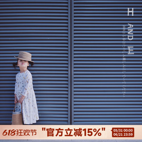 夏装新款印花中大童女孩连衣裙