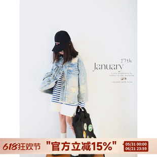 H AND E 原创童装牛仔外套女童2026早春新款显瘦小众高级感上衣