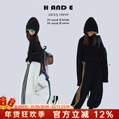 保暖两色运动卫裤 束脚直筒宽松男女童亲子 原创童装 26冬季 AND