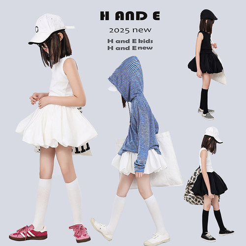 HANDE黑白两色蓬蓬裙森系