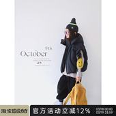 原创童装 女童黑色连帽落肩羽绒马甲2026春季 新款 上衣 时尚 AND