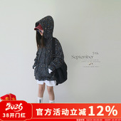 AND 设计感薄款 泼墨连帽卫衣女童2026秋新款 休闲上衣 原创童装