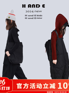 H AND E 原创童装秋冬季红黑双色连帽打底衫女款撞边打底连帽卫衣