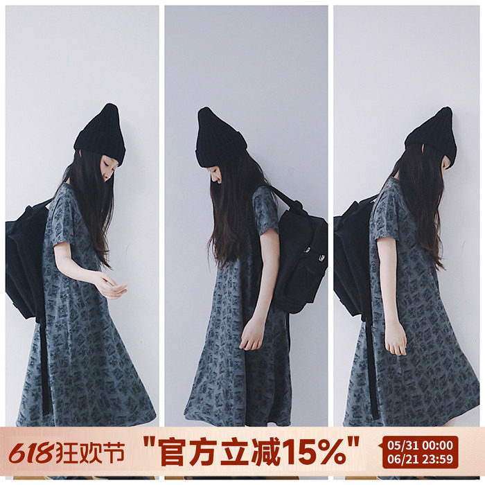 原创女童可爱卡通连衣裙米老鼠漫画时髦中大童长款童装裙子