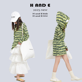 原创童装 2026春季 新款 女大童女童装 满印字母连帽防晒衫 AND