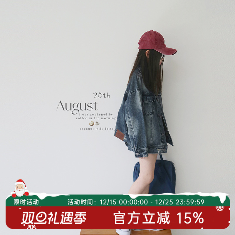 设计感做旧美式复古外套小众牛仔