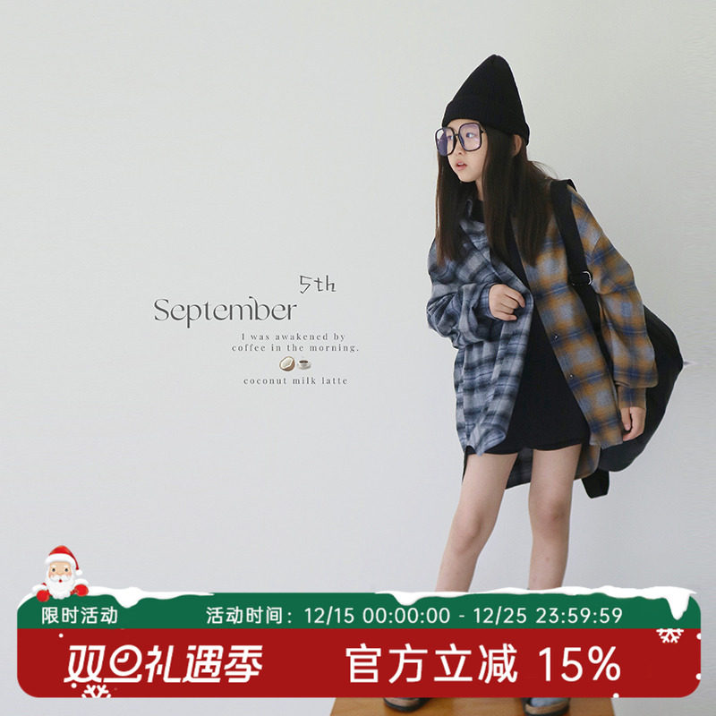 格子拼接衬衫休闲外套