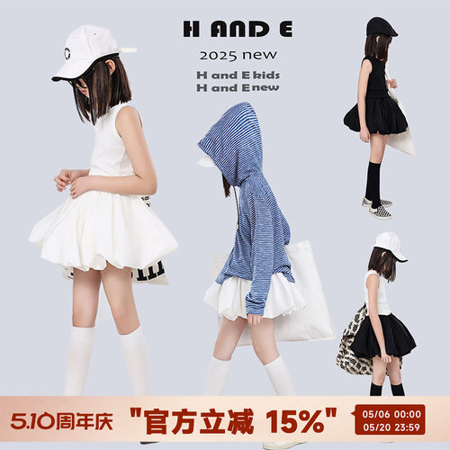 HANDE黑白两色蓬蓬裙森系