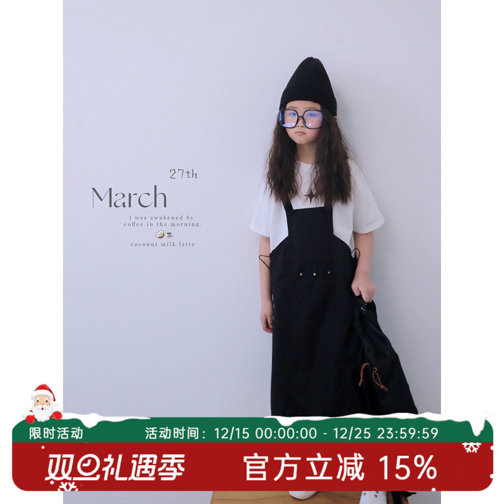 HANDE黑色背带裙潮流连衣裙