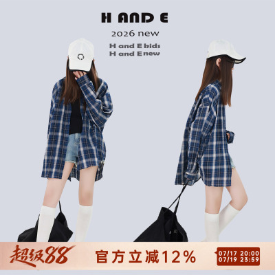 HANDE蓝格子OVERSIZE衬衫