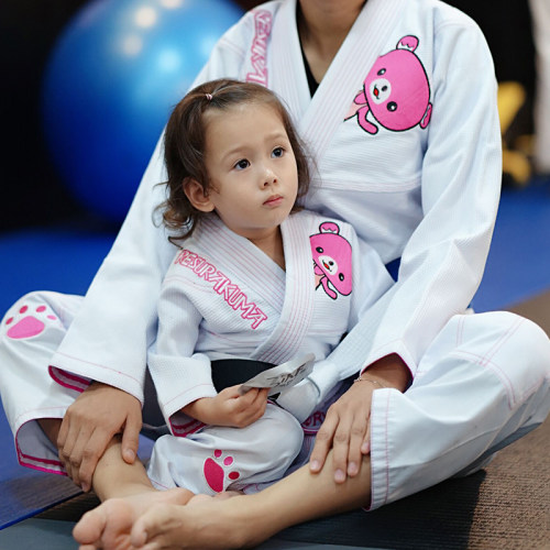 FLUORY 正品巴西柔术道服女柔道道服BJJ Gi 小熊儿童训练柔道服