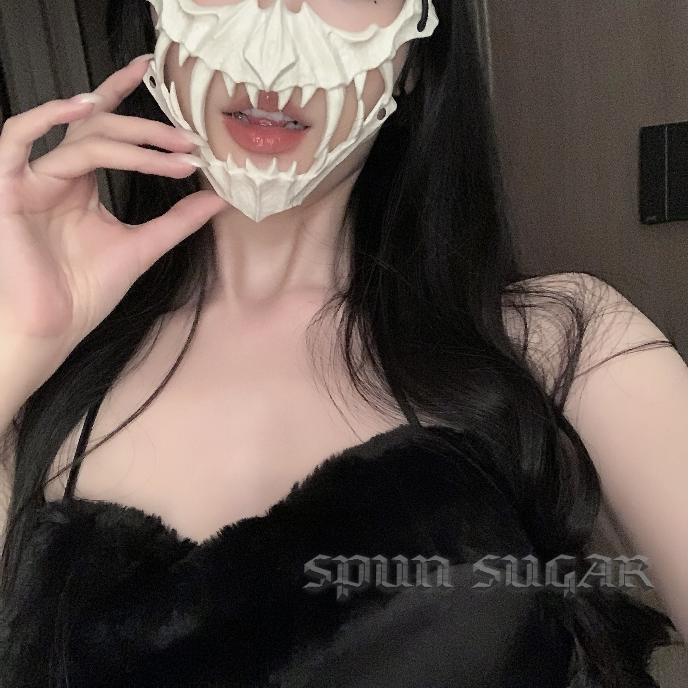 万圣节二次元半脸面罩cos猛虎夜叉人狼白骨面具派对演出装扮道具