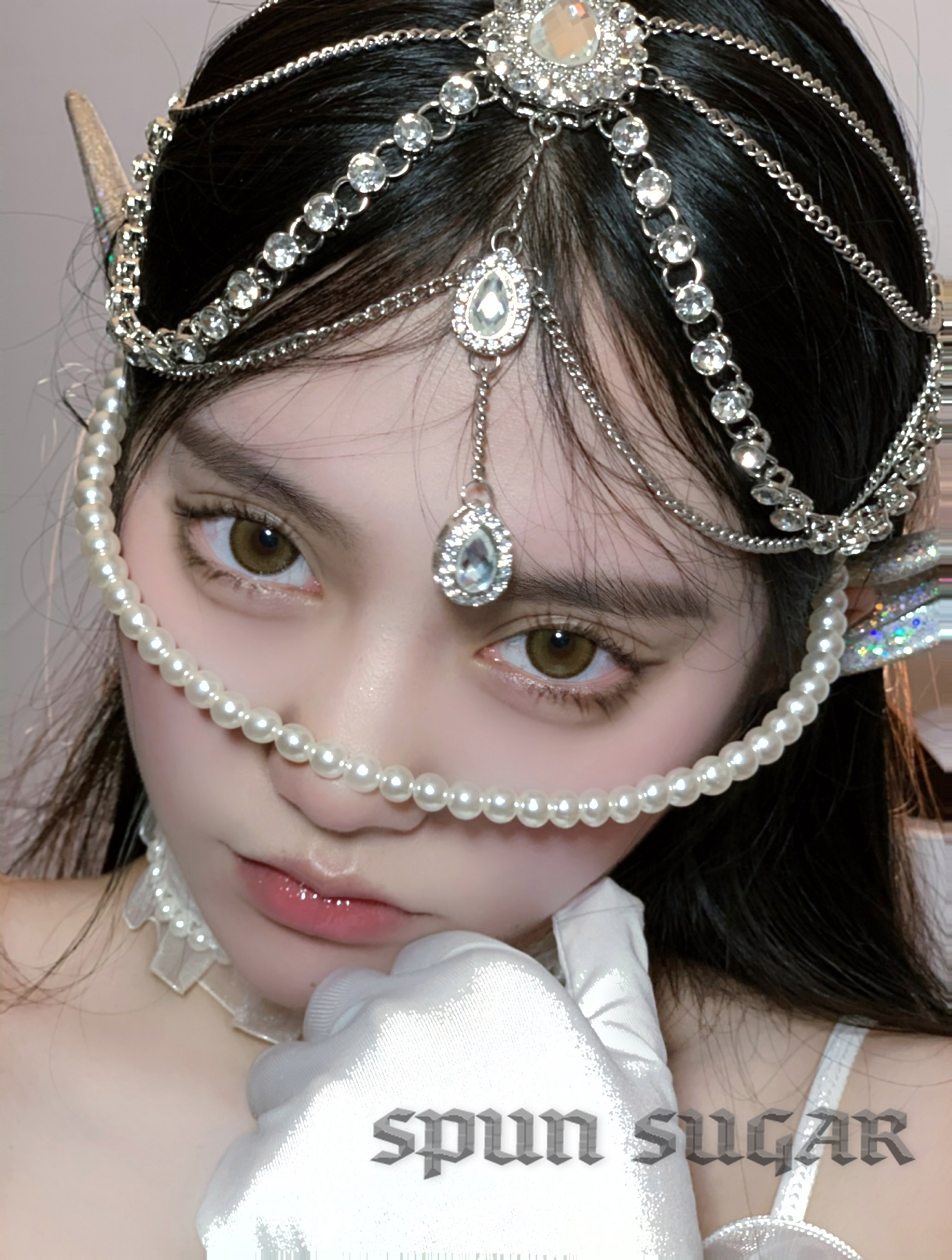 古风水滴流苏额饰汉服眉心坠