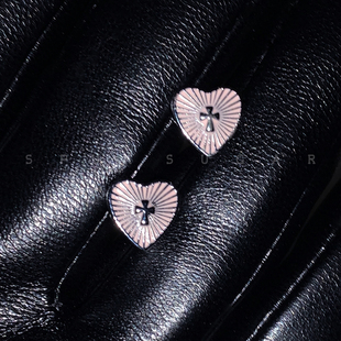 爱心十字架医用钛钢耳骨钉免摘0.8mm养耳洞耳蜗钉拧扣平底耳饰