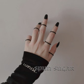 中性简洁超百搭个性 陷阱 钛钢不锈钢光面圆圈戒指关节戒尾戒 套戒