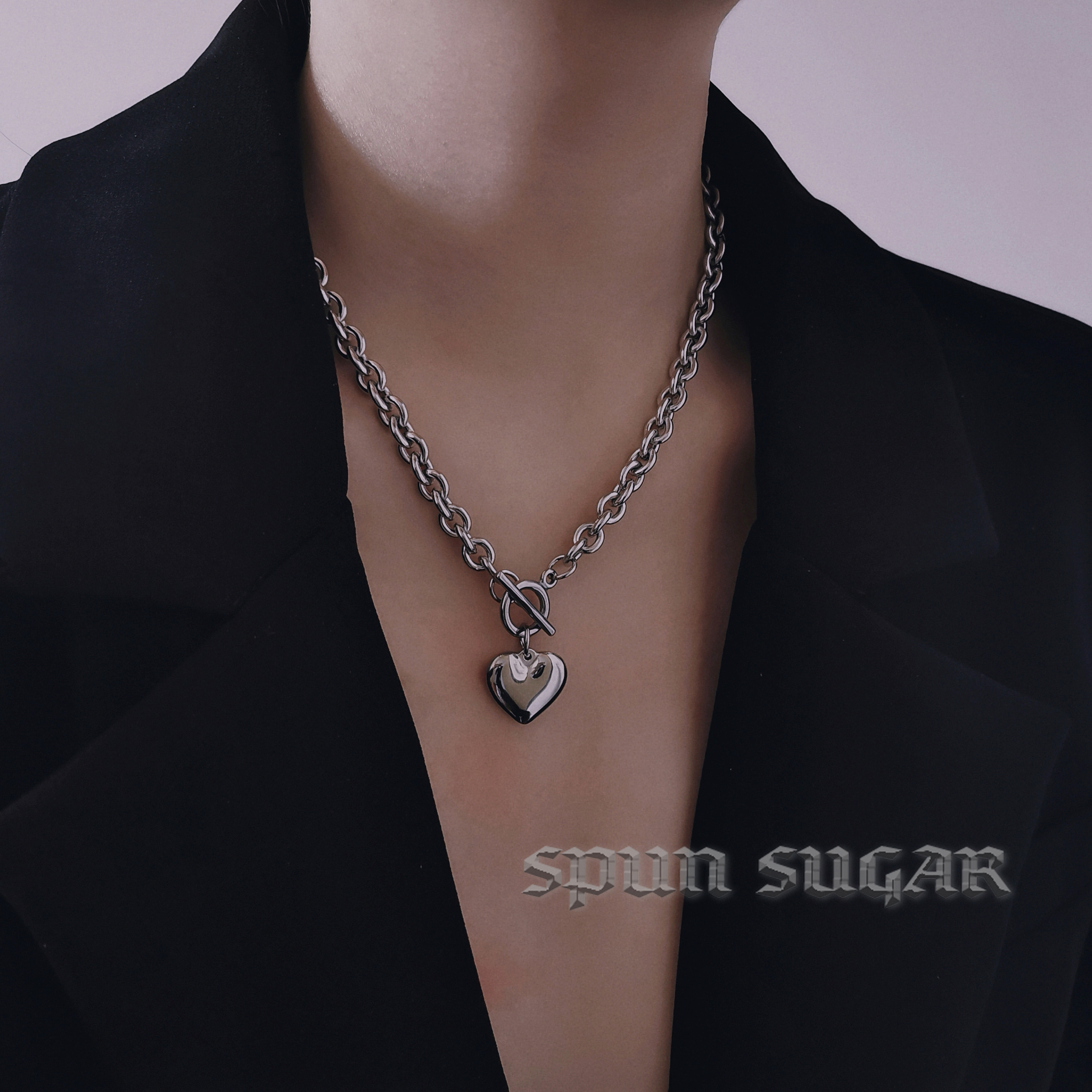 暗黑街头钛钢ins不掉色实心项链