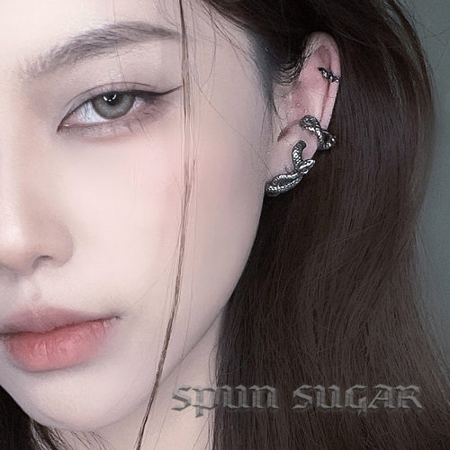 欧美辣妹风蛇形朋克耳钉